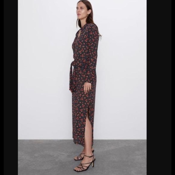 Zara Dresses & Skirts - Zara Black/Red Floral  Maxi Dress Size XS NWT